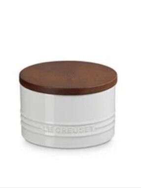 Le Creuset 16oz Canister w/Wood Lid- White
